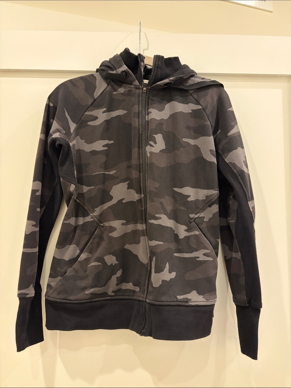 Athleta Gray Camo Full-Zip Hoodie